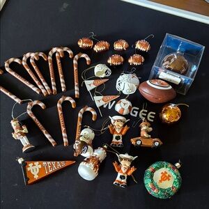 University of Texas Orange Holiday Ornament Set - Team-Themed Tree Decorations